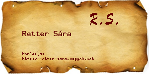 Retter Sára névjegykártya